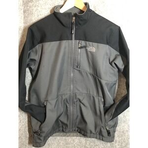 The North Face Jacket Boys XL 18-20 Gray Softshell‎ Fleece Full Zip Apex Bionic